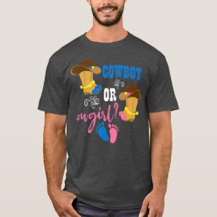 Cowboy or Cowgirl Pregnancy Baby Gender Reveal T-Shirt