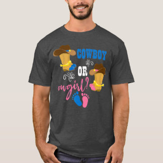Cowboy or Cowgirl Pregnancy Baby Gender Reveal T-Shirt