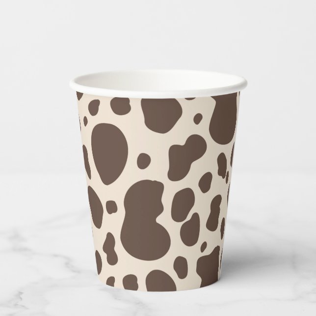 Cowboy Party Cups | Cow Print Paper Cups (Back)