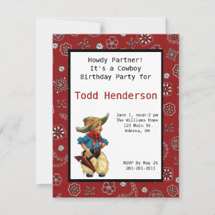 Cowboy Party Invitation