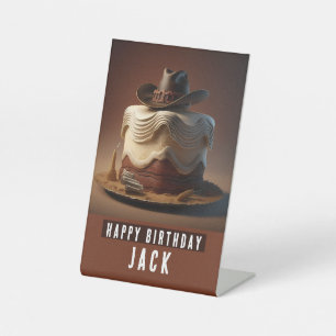 Cowboy Party Table Sign – Western Cake