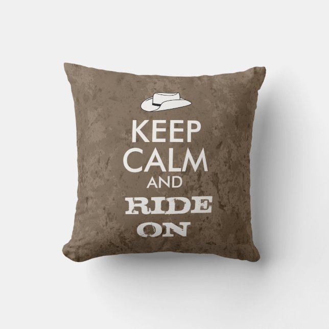 Cowboy Pillow Keep Calm and Ride On Cowboy Hat (Front)