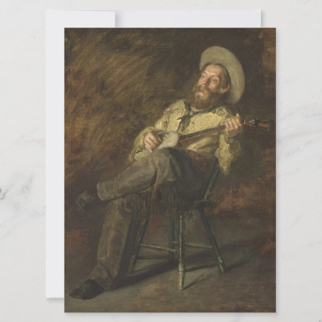 Cowboy Playing the Banjo and Singing Country Music Card (Front)