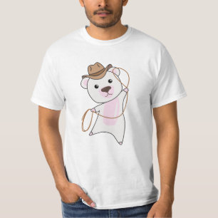 Cowboy Polar Bear Little Teddy Bear Western T-Shirt