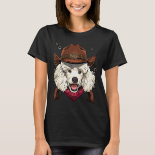 Cowboy Poodle Western Rodeo Cowboy Hat and Bandann T-Shirt