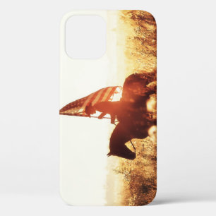 Cowboy Portrait USA Flag Theme. iPhone 12 Case