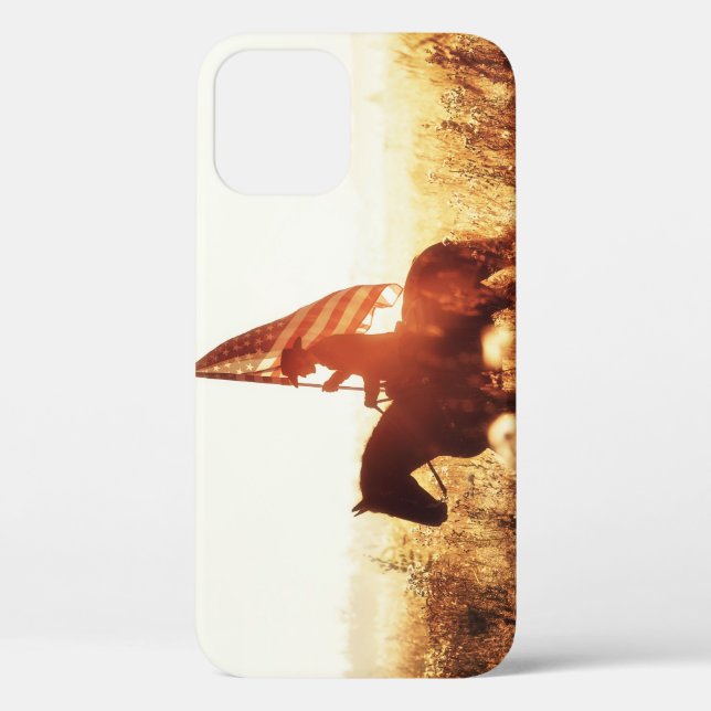 Cowboy Portrait USA Flag Theme. Case-Mate iPhone Case (Back)