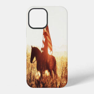 Cowboy Portrait USA Flag Theme. iPhone 12 Case