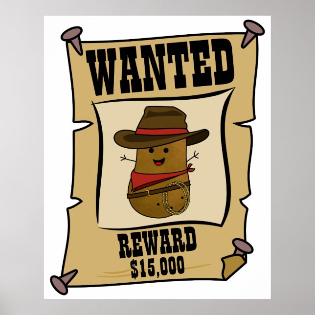Cowboy Potato Wanted Poster (Front)