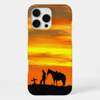Cowboy Prayer Silhouette iPhone Case