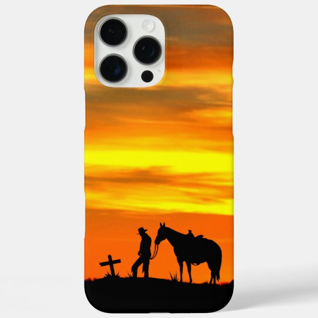 Cowboy Prayer Silhouette iPhone Case (Back)