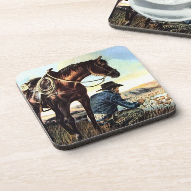 Cowboy Praying The Rosary Coaster (Left Side)