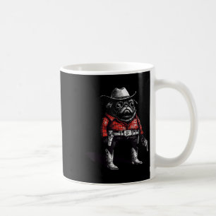 Cowboy Pug Dog Funny Western Outfit Red Pug Cowboy Coffee Mug