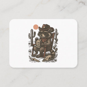 Cowboy Raccoon Funny Western Business Card