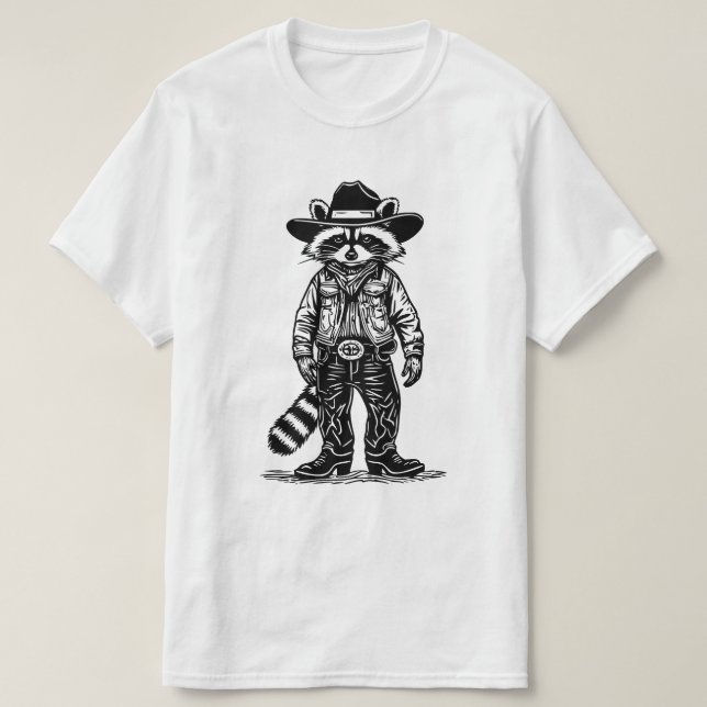 cowboy raccoon T-Shirt (Design Front)