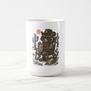 Cowboy Racoon Funny Western Coffee Mug