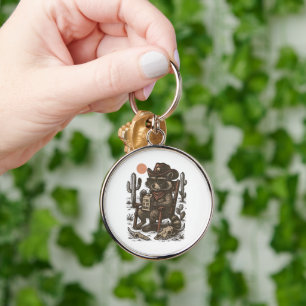 Cowboy Racoon Funny Western Key Ring