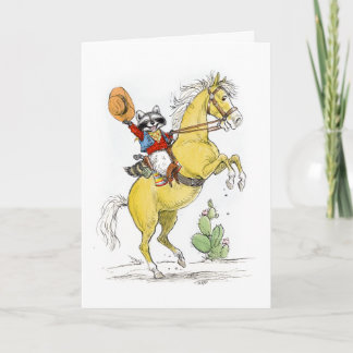 Cowboy Racoon Happy Birthday! Card