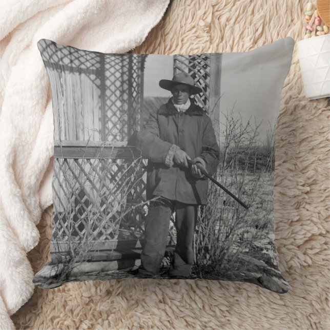 Cowboy Rancher or Canadian Outlaw of Old West Cushion (Blanket)