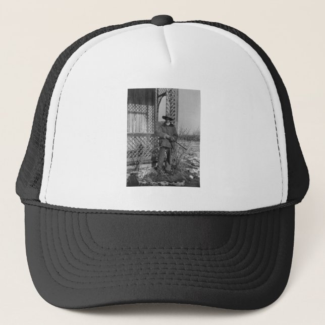 Cowboy Rancher or Canadian Outlaw of Old West Trucker Hat (Front)