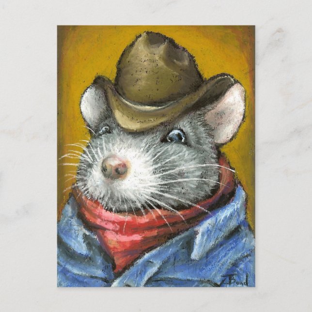 Cowboy rat postcard (Front)