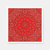 Cowboy Red Paisley Bandanna Scarf BBQ Picnic Napki