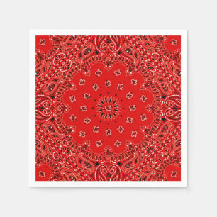 Cowboy Red Paisley Bandanna Scarf BBQ Picnic Napkin