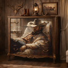 Cowboy Resting Decoupage