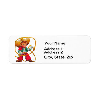 Cowboy Retro Boy Child Cute Western Return Address Label