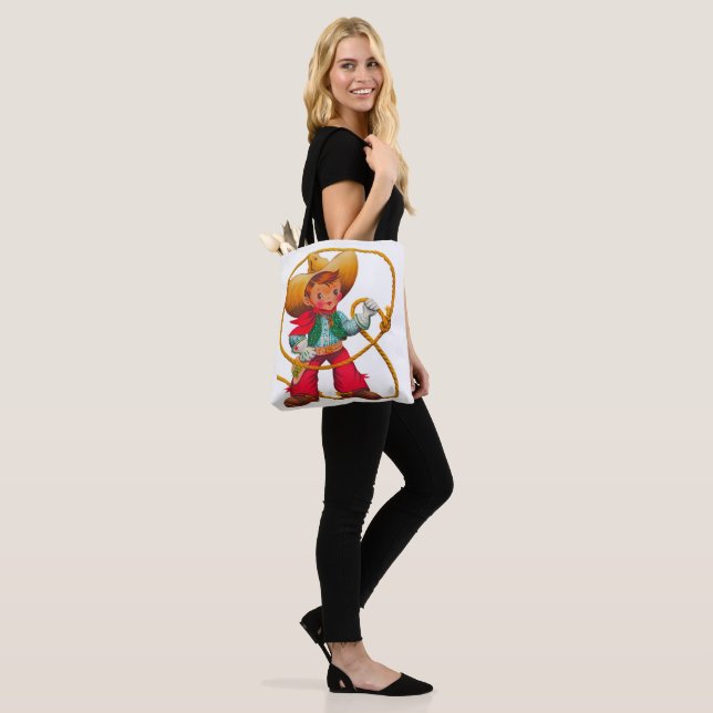Cowboy Retro Boy Child Cute Western Tote Bag (On Model)