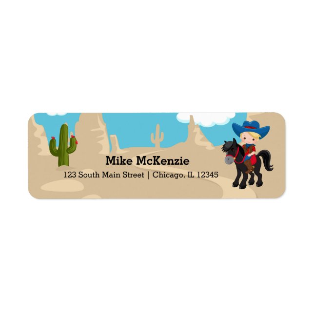 Cowboy Return Address Label (Front)