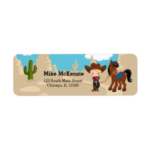 Cowboy Return Address Label
