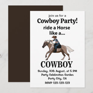 Cowboy Ride A Horse Like A Cowboy Invitation
