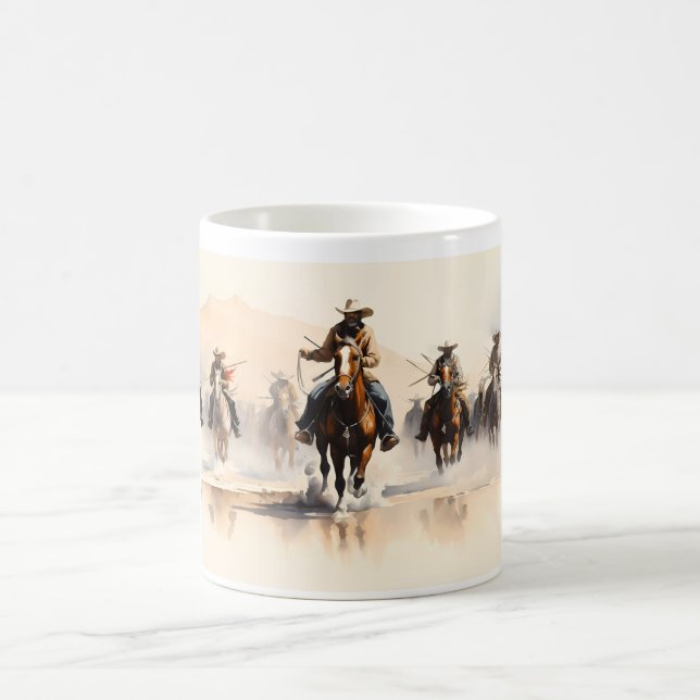Cowboy Rides The Horse Coffee Mug (Center)