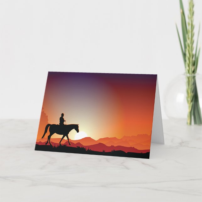 Cowboy Riding A Horse Greeting Cards (Creator Uploaded)
