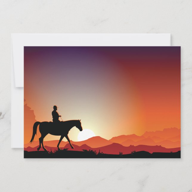 Cowboy Riding A Horse Invitations (Front)