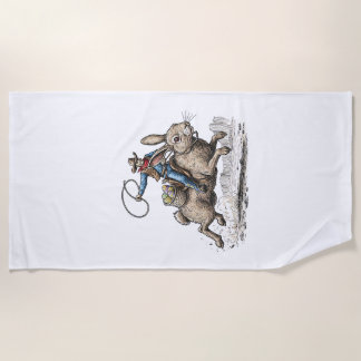 Cowboy Riding Easter Bunny Western Howdy Easter Fu Beach Towel