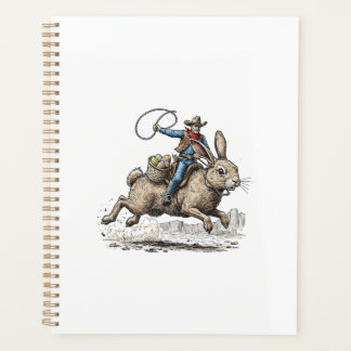 Cowboy Riding Easter Bunny Western Howdy Easter Fu Planner