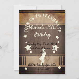 Cowboy riding horse wild west birthday party  invitation