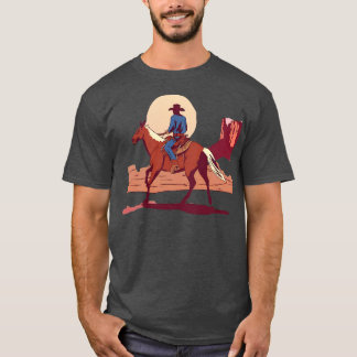 Cowboy Riding Off into The Sunset Southwest Desert T-Shirt