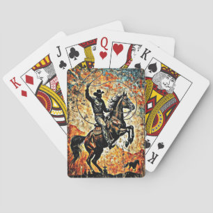COWBOY RIDING PLAYING CARDS