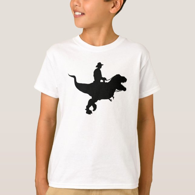 Cowboy Riding T-Rex KIds T-shirt (Front)