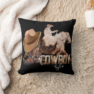 Cowboy riding western boots cowboy hat cushion