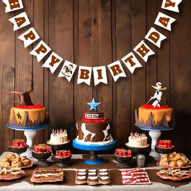 Cowboy Rocking Horse Boy Birthday Bunting (Creator Uploaded)