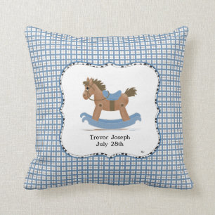 Cowboy Rocking Horse Pillow Personalised