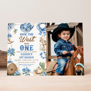 Cowboy Rodeo 1st Birthday How The West Was One Inv Invitation
