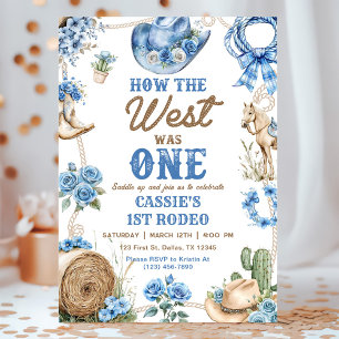 Cowboy Rodeo 1st Birthday How The West Was One Invitation