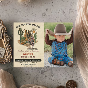 Cowboy Rodeo 1st Birthday How The West Was One Invitation