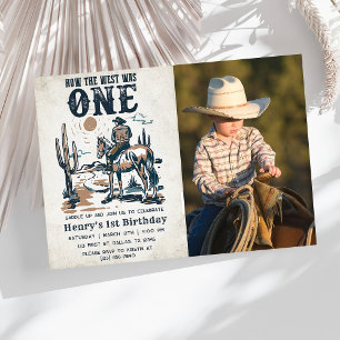 Cowboy Rodeo Birthday How The West Was One Photo Invitation