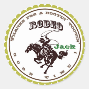 Cowboy Rodeo Birthday Party Favour Stickers